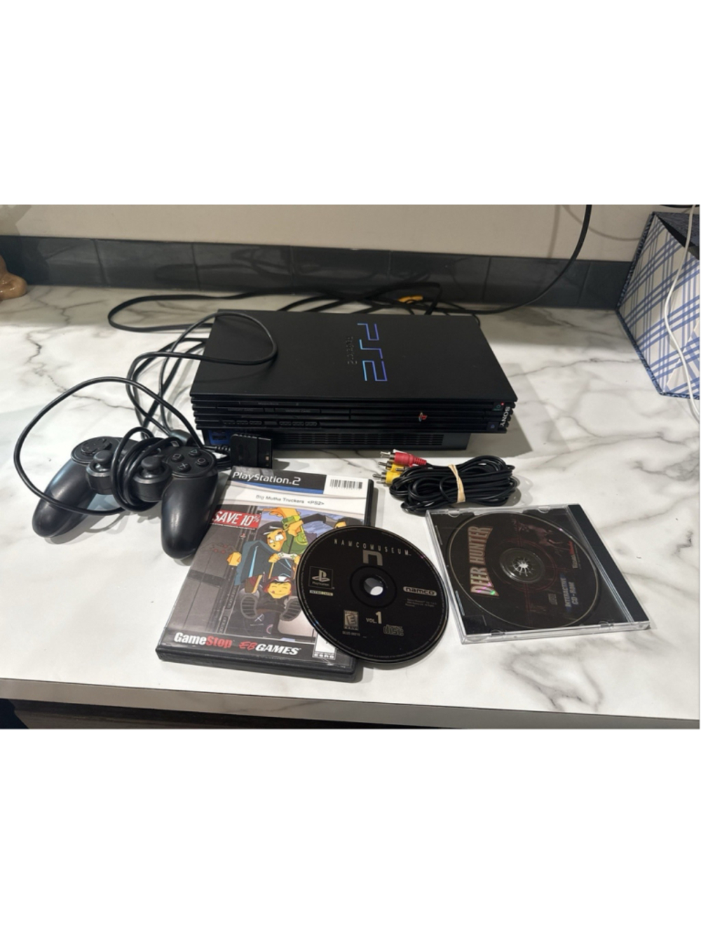 Sony PlayStation 2 PS2 Fat Console Bundle SCPH-39001 1 Controller 3 Games Tested